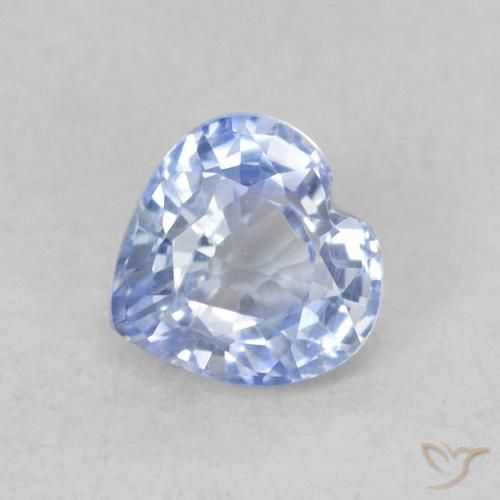 0.42ct Natural Azul claro Zafiro, Corazón, VVS-VS