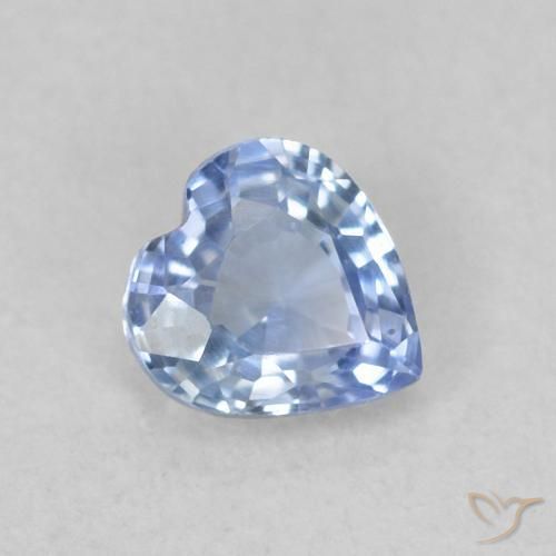 Zafiro Azul púrpura claro natural de 0.35 ct, Corazón, VVS-VS
