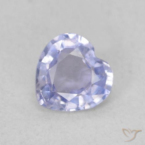 0.38ct Natural Azul púrpura claro Zafiro, Corazón, VS