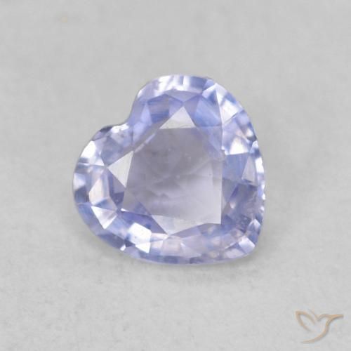 Zafiro Azul púrpura claro natural de 0.38 ct, Corazón, VS