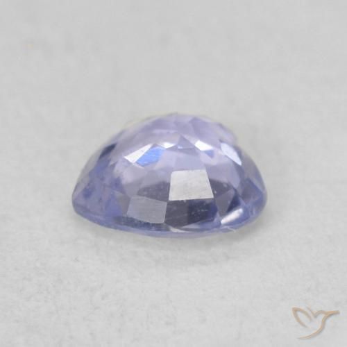 Zafiro Azul púrpura claro natural de 0.38 ct, Corazón, VS