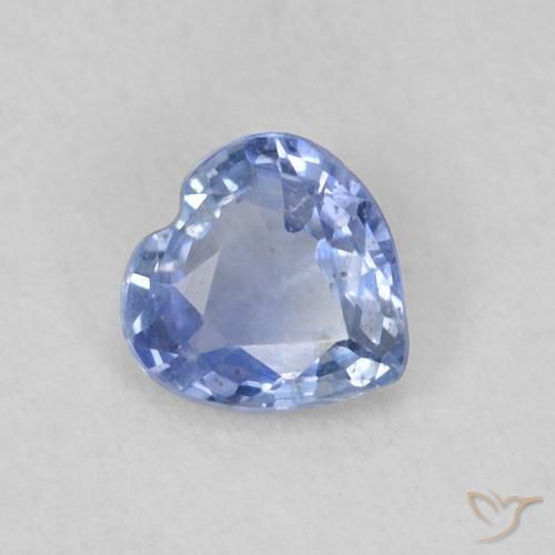 Zafiro Azul claro natural de 0.33 ct, Corazón, VS