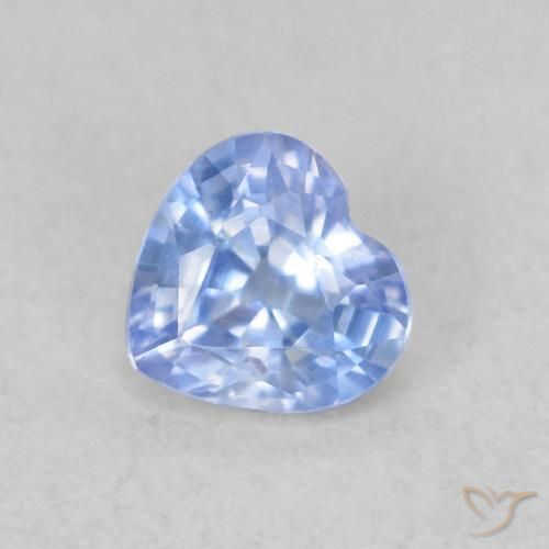 0.35ct Natural Azul púrpura claro Zafiro, Corazón, VS