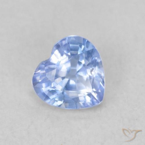 Zafiro Azul púrpura claro natural de 0.35 ct, Corazón, VS
