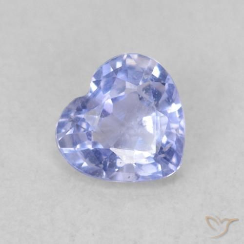Zafiro Azul púrpura claro natural de 0.39 ct, Corazón, VS