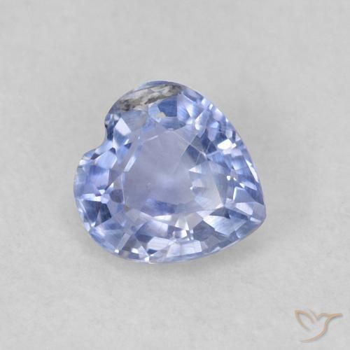 Zafiro Azul pastel natural de 0.37 ct, Corazón, VS