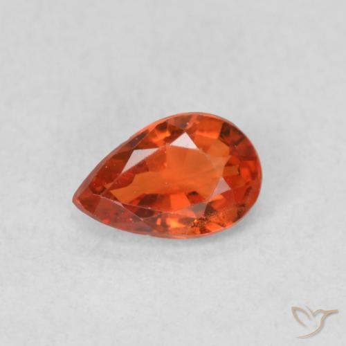 0.48ct Natural Naranja rojizo Zafiro, En forma de pera, VS
