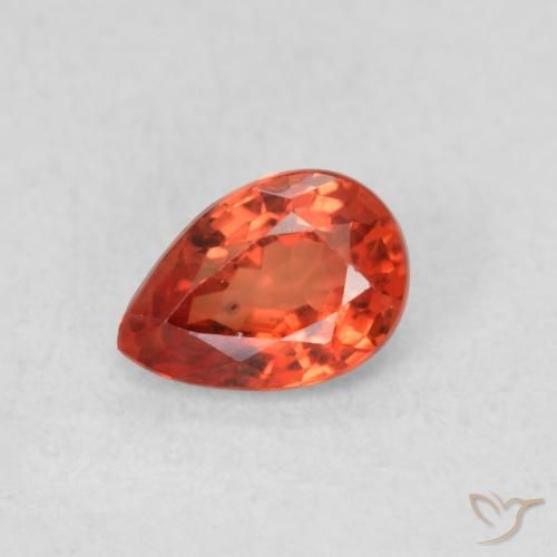 0.55ct Natural Naranja rojizo Zafiro, En forma de pera, VS