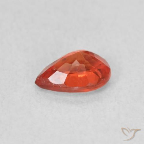 Zafiro Naranja rojizo natural de 0.55 ct, En forma de pera, VS
