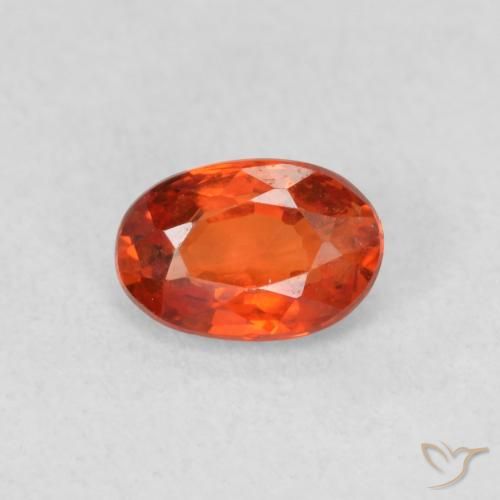 0.62ct Natural Naranja cálido Zafiro, Ovalada, VS