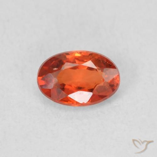 0.56ct Natural Naranja cálido Zafiro, Ovalada, VS