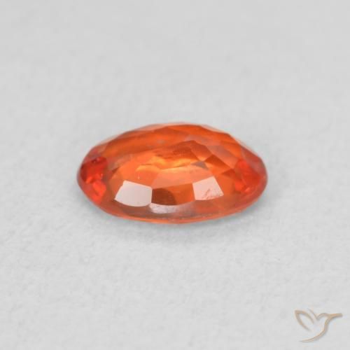 Zafiro Naranja fuego natural de 0.58 ct, Ovalada, VS