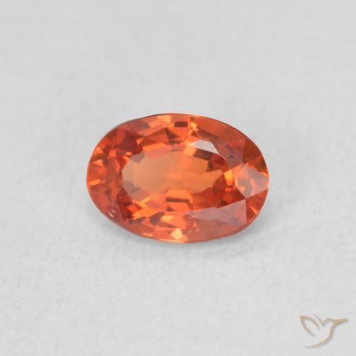 Zafiro Naranja cálido natural de 0.51 ct, Ovalada, VVS-VS