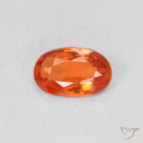 0.48ct Natural Naranja fuego Zafiro, Ovalada, VVS-VS