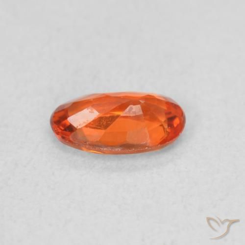Zafiro Naranja fuego natural de 0.48 ct, Ovalada, VVS-VS