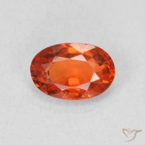 0.70ct Natural Naranja fuego Zafiro, Ovalada, VVS-VS