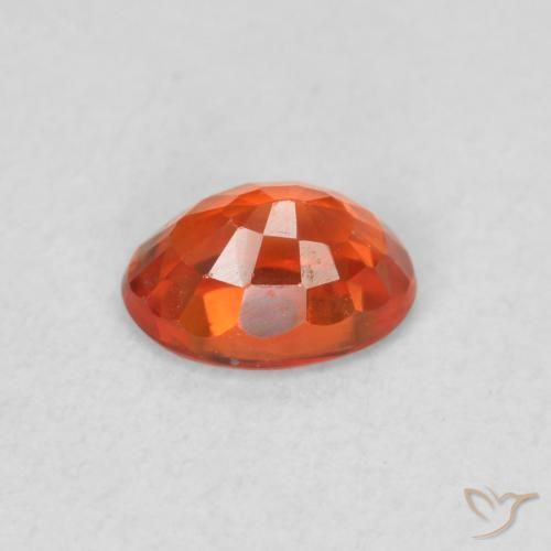 Zafiro Naranja fuego natural de 0.63 ct, Ovalada, VS