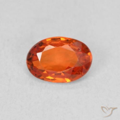 0.57ct Natural Naranja cálido Zafiro, Ovalada, VS