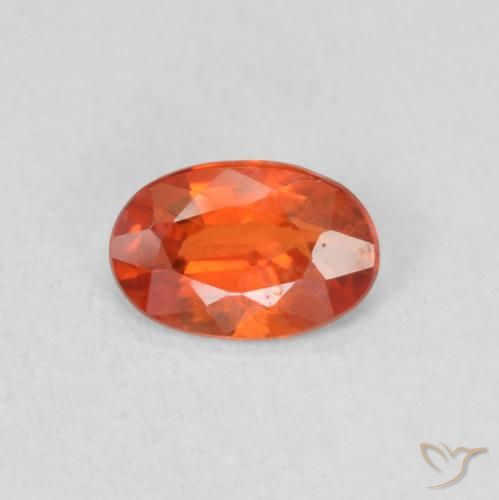 0.52ct Natural Naranja fuego Zafiro, Ovalada, VS