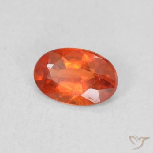 Zafiro Naranja fuego natural de 0.52 ct, Ovalada, VS