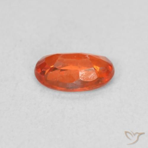 Zafiro Naranja fuego natural de 0.52 ct, Ovalada, VS