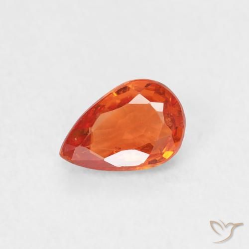 0.50ct Natural Naranja intenso Zafiro, En forma de pera, VS