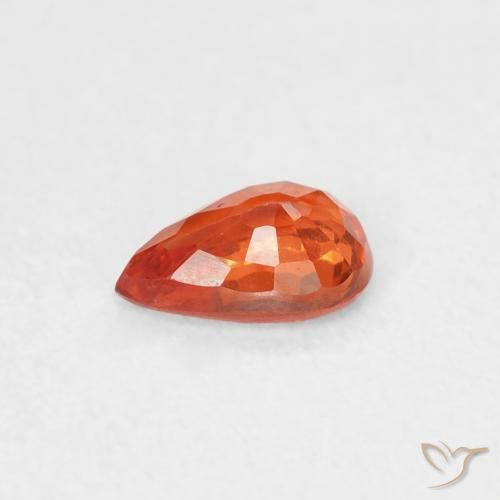 Zafiro Naranja intenso natural de 0.50 ct, En forma de pera, VS
