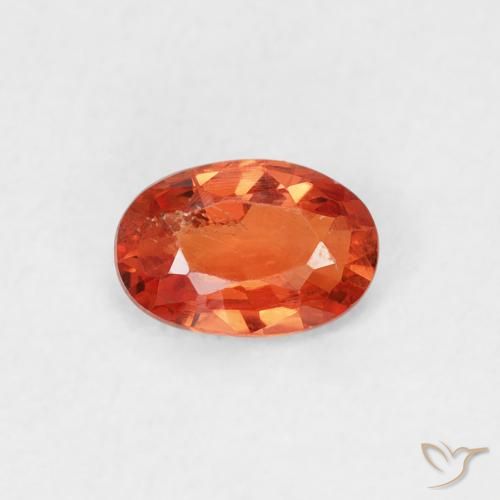 0.56ct Natural Ámbar naranja Zafiro, Ovalada, VS