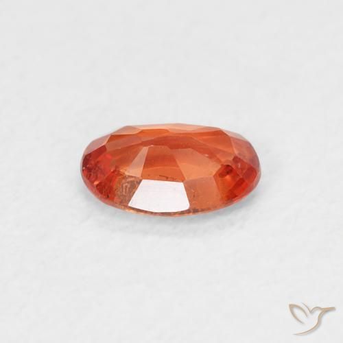 Zafiro Ámbar naranja natural de 0.56 ct, Ovalada, VS