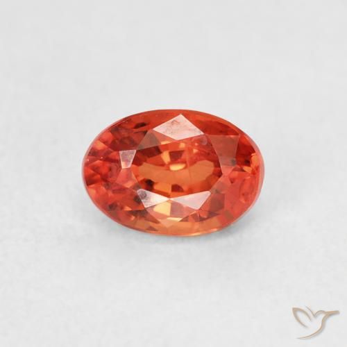 0.78ct Natural Naranja cálido Zafiro, Ovalada, VS
