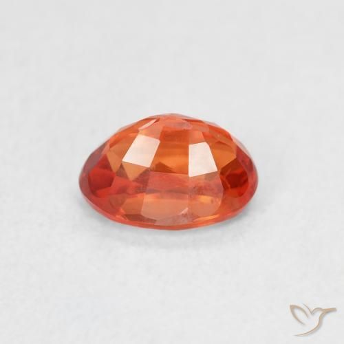 Zafiro Naranja cálido natural de 0.78 ct, Ovalada, VS