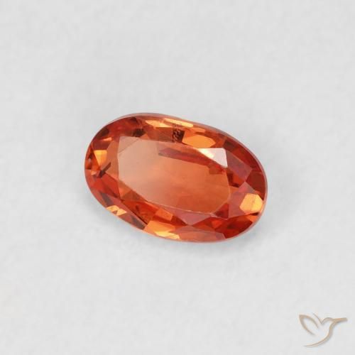 Zafiro Naranja medio natural de 0.53 ct, Ovalada, VS