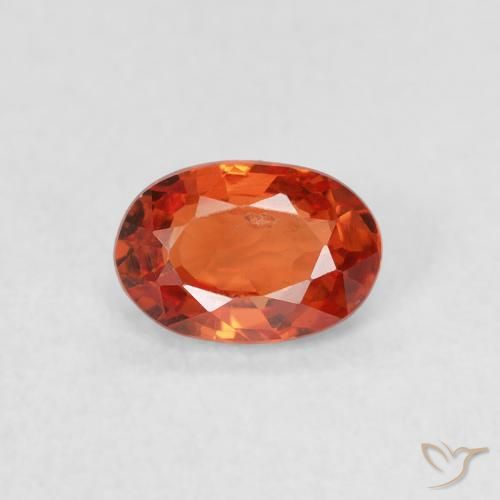 0.63ct Natural Naranja fuego Zafiro, Ovalada, VS
