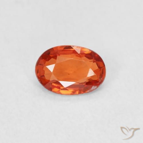 0.44ct Natural Naranja rojizo Zafiro, Ovalada, VS
