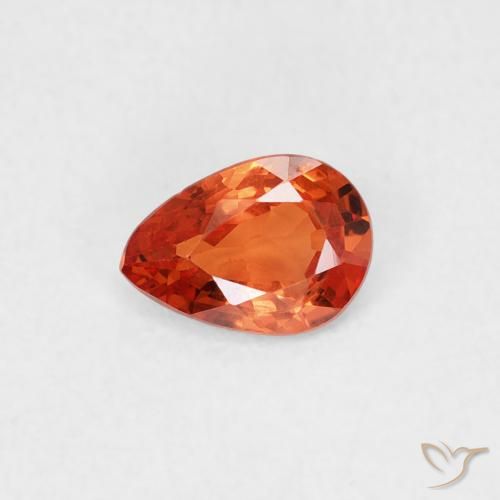 0.44ct Natural Naranja rojizo Zafiro, En forma de pera, VS
