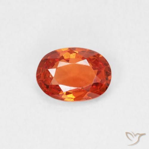 0.50ct Natural Naranja cálido Zafiro, Ovalada, VS