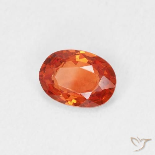 Zafiro Naranja cálido natural de 0.50 ct, Ovalada, VS