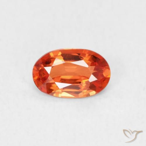 0.54ct Natural Naranja rojizo Zafiro, Ovalada, VVS