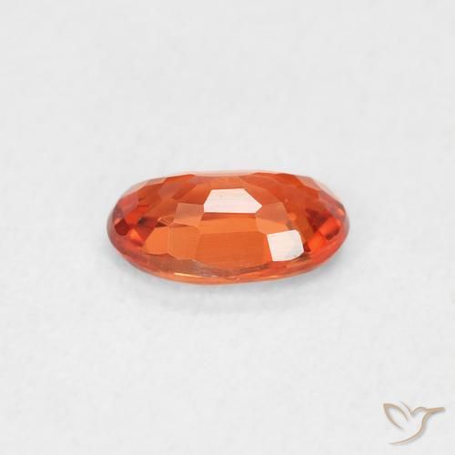 Zafiro Naranja rojizo natural de 0.54 ct, Ovalada, VVS