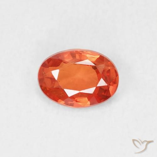 0.49ct Natural Naranja rojizo Zafiro, Ovalada, VVS-VS