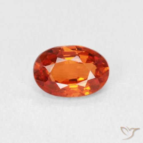 0.63ct Natural Ámbar naranja Zafiro, Ovalada, VVS-VS