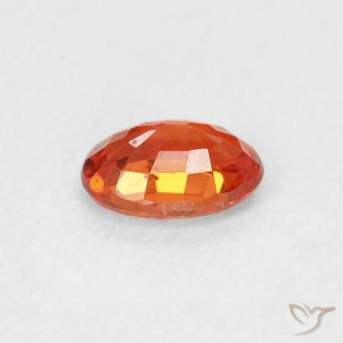Zafiro Ámbar naranja natural de 0.63 ct, Ovalada, VVS-VS
