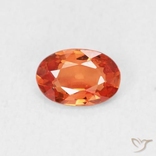 0.61ct Natural Naranja medio Zafiro, Ovalada, VVS-VS