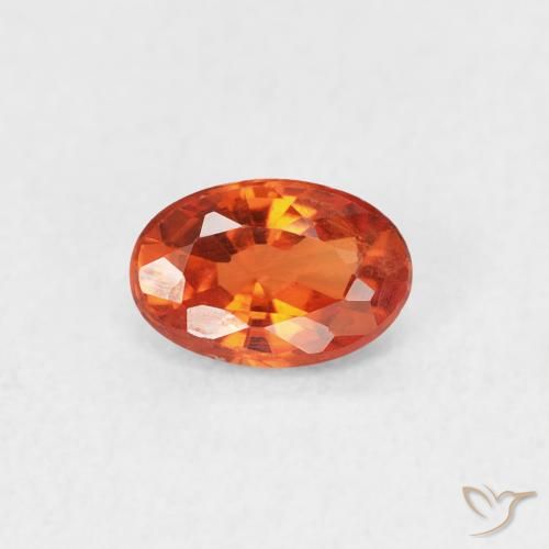 0.53ct Natural Naranja fuego Zafiro, Ovalada, VVS-VS