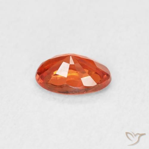 Zafiro Naranja fuego natural de 0.53 ct, Ovalada, VVS-VS