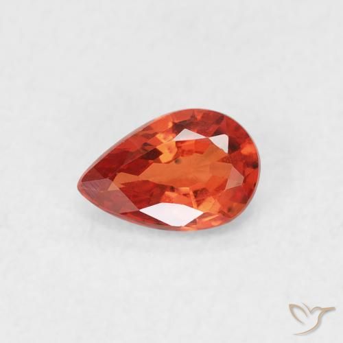 0.42ct Natural Naranja cálido Zafiro, En forma de pera, VVS-VS