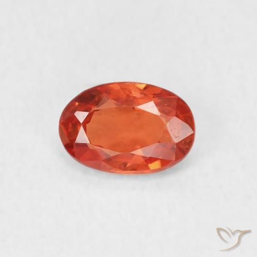 0.53ct Natural Naranja rojizo Zafiro, Ovalada, VS