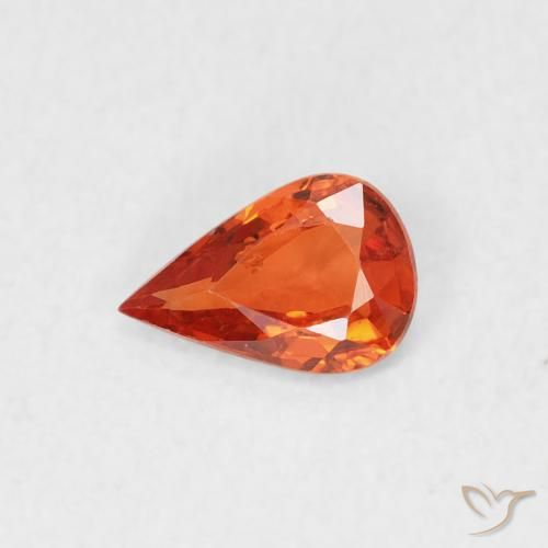 0.43ct Natural Ámbar naranja Zafiro, En forma de pera, VS