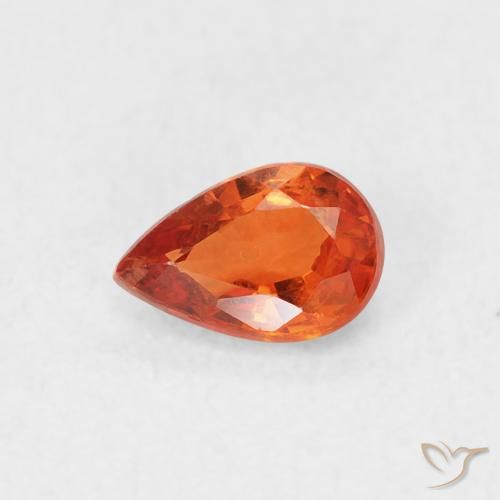 0.59ct Natural Naranja fuego Zafiro, En forma de pera, VS