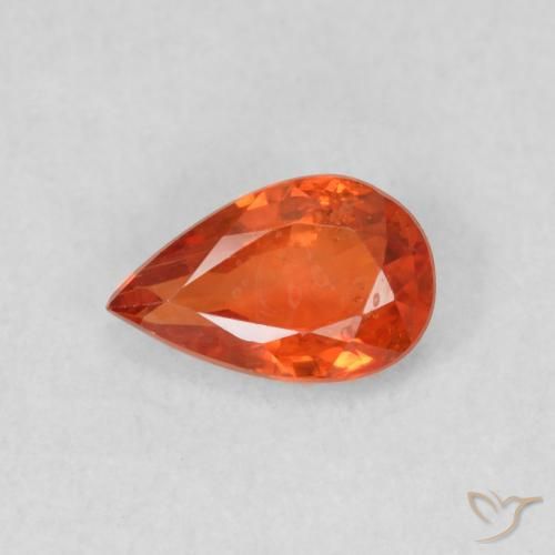 0.50ct Natural Naranja cálido Zafiro, En forma de pera, VS